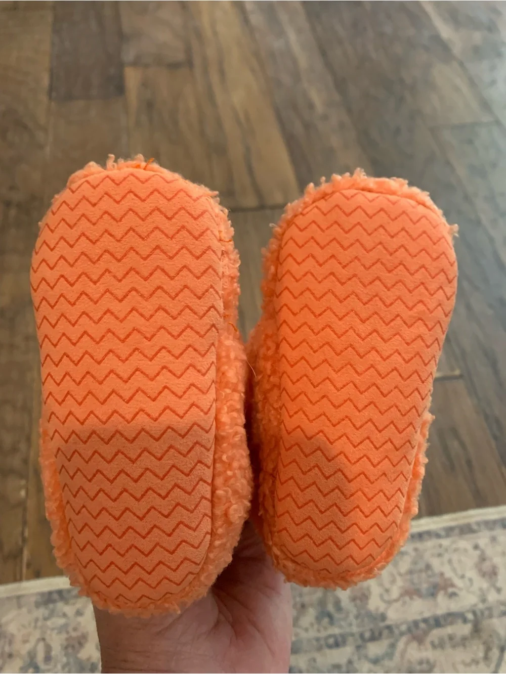 Baby/Toddler Plush Pumpkin/Jack-O-Lantern Slippers - Orange